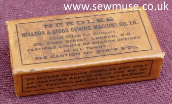 Willcox & Gibbs Needle Box